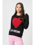 Love Moschino Bluza sport cu imprimeu logo si maneci cazute - Pled.ro