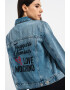 Love Moschino Jacheta din denim cu logo supradimensionat - Pled.ro