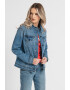 Love Moschino Jacheta din denim cu nituri si strasuri - Pled.ro