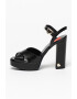 Love Moschino Sandale de piele cu aspect masiv si barete incrucisate - Pled.ro