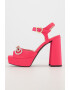 Love Moschino Sandale de piele cu detaliu de lant - Pled.ro