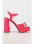 Love Moschino Sandale de piele cu detaliu de lant - Pled.ro