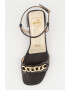 Love Moschino Sandale de piele cu lant cu inimi - Pled.ro