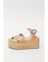 Love Moschino Sandale din piele ecologica cu talpa wedge si detaliu logo cu tinte - Pled.ro