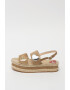 Love Moschino Sandale tip espadrile din piele intoarsa cu aplicatii in forma de inima - Pled.ro