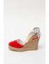 Love Moschino Sandale tip espadrile din piele intoarsa cu talpa wedge - Pled.ro