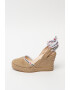 Love Moschino Sandale tip espadrile din piele intoarsa cu talpa wedge - Pled.ro