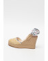 Love Moschino Sandale wedge tip espadrile cu banda logo - Pled.ro