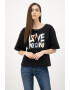 Love Moschino Tricou cu imprimeu logo si maneci cazute - Pled.ro