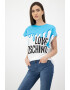 Love Moschino Tricou cu imprimeu logo si maneci cazute - Pled.ro