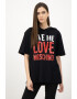 Love Moschino Tricou lejer cu gluga si imprimeu logo - Pled.ro