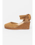 Manebi Sandale-espadrile wedge de piele intoarsa - Pled.ro