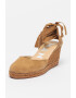 Manebi Sandale-espadrile wedge de piele intoarsa - Pled.ro