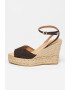 Manebi Sandale-espadrile wedge de piele intoarsa - Pled.ro