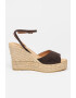 Manebi Sandale-espadrile wedge de piele intoarsa - Pled.ro