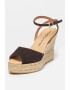 Manebi Sandale-espadrile wedge de piele intoarsa - Pled.ro