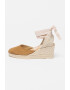 Manebi Sandale-espadrile wedge de piele intoarsa cu barete infasurabile - Pled.ro