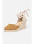 Manebi Sandale-espadrile wedge de piele intoarsa cu barete infasurabile - Pled.ro