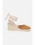 Manebi Sandale-espadrile wedge de piele intoarsa cu barete infasurabile - Pled.ro