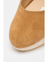 Manebi Sandale-espadrile wedge de piele intoarsa cu barete infasurabile - Pled.ro