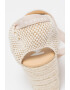 Manebi Sandale-espadrile wedge de piele intoarsa cu barete infasurabile - Pled.ro