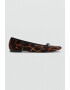 Mango Balerini din piele cu aspect de piele de leopard Wild - Pled.ro