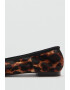 Mango Balerini din piele cu aspect de piele de leopard Wild - Pled.ro