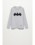 Mango Bluza cu decolteu la baza gatului si imprimeu cu Batman in relief - Pled.ro