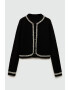 Mango Cardigan cu detalii contrastante - Pled.ro