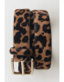 Mango Curea de piele cu par scurt si animal print - Pled.ro