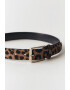 Mango Curea de piele cu par scurt si animal print - Pled.ro