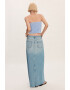 Mango Fusta maxi din denim cu slit frontal Amaia - Pled.ro