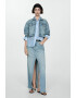 Mango Jacheta crop din denim Amy - Pled.ro