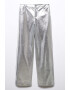 Mango Pantaloni ampli cu aspect metalic Silver - Pled.ro