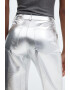 Mango Pantaloni ampli cu aspect metalic Silver - Pled.ro