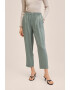 Mango Pantaloni crop din amestec de lyocell cu talie elastica Fluido - Pled.ro