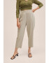 Mango Pantaloni crop din amestec de lyocell cu talie elastica Fluido - Pled.ro