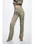 Mango Pantaloni de satin cu imprimeu Chain - Pled.ro