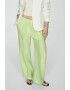 Mango Pantaloni din amestec de lana cu croiala ampla Lime - Pled.ro