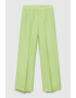 Mango Pantaloni din amestec de lana cu croiala ampla Lime - Pled.ro