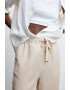 Mango Pantaloni jogger crop din in cu snur de ajustare in talie - Pled.ro