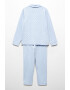 Mango Pijama cu revere decupate Corbat - Pled.ro