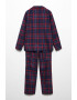 Mango Pijama de bumbac in carouri Xmax - Pled.ro