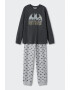 Mango Pijama lunga cu desene Gotham - Pled.ro