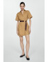 Mango Rochie-camasa cu o curea in talie Camel - Pled.ro