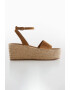 Mango Sandale-espadrile de piele intoarsa cu talpa wedge Ari - Pled.ro