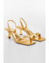 Mango Sandale slingback cu aspect metalizat si toc kitten - Pled.ro