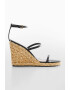 Mango Sandale wedge de piele ecologica Choco - Pled.ro