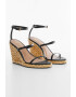 Mango Sandale wedge de piele ecologica Choco - Pled.ro