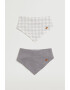 Mango Set de bavetele uni si cu model gingham - 2 piese - Pled.ro